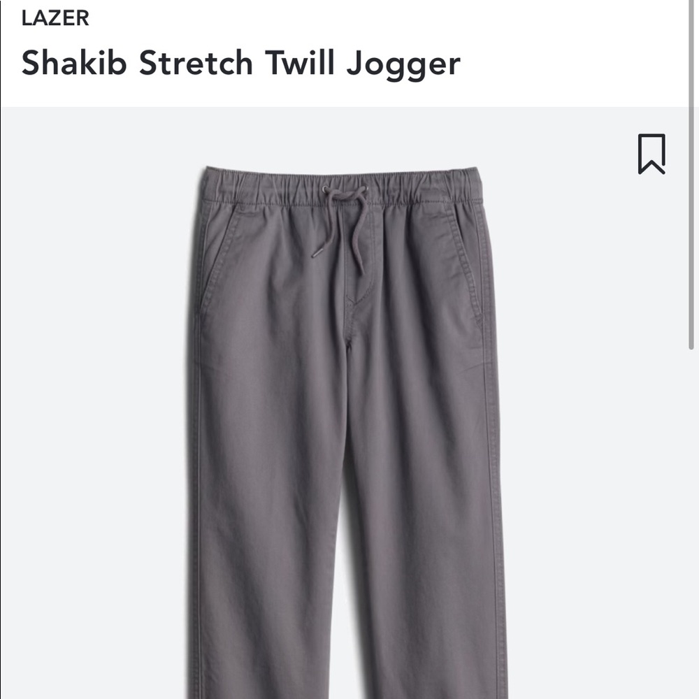 💙 Lazer Shakib Stretch Twill Jogger Grey Chino Pants Size 8